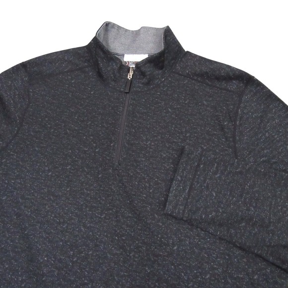 Johnston & Murphy Mens 1/4 Zip Sweatshirt L Gray Stretch Reversible - Picture 1 of 10